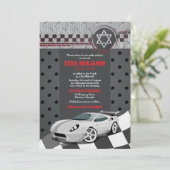 Voiture Racecar Bar Mitzvah Invitation (Debout devant)