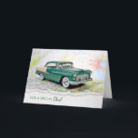 Voiture rétro sur la carte pour l'anniversaire de<br><div class="desc">Vieille voiture sur la carte routière pour l'anniversaire de papa</div>