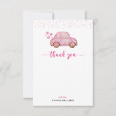 Voiture rose Merci Carte plate (Devant)