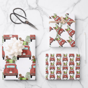 Voiture rouge avec cadeaux de Noël Papier à envelo