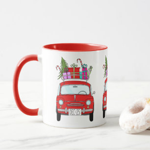 Voiture rouge avec Mug cadeaux de Noël