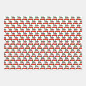 Voiture rouge avec papier cadeau de Noël (Devant 2)