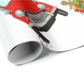Voiture rouge avec papier cadeau de Noël (Coin rond)