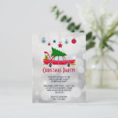 Voiture rouge rétro portant un Invitation d'arbre (Debout devant)