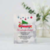 Voiture rouge rétro portant un Invitation d'arbre  (Debout devant)