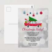 Voiture rouge rétro portant un Invitation d'arbre  (Devant / Derrière)