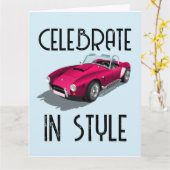 VOITURE SPORTIVE CARTE D'ANNIVERSAIRE CONVERTIBLE (Fleur jaune)