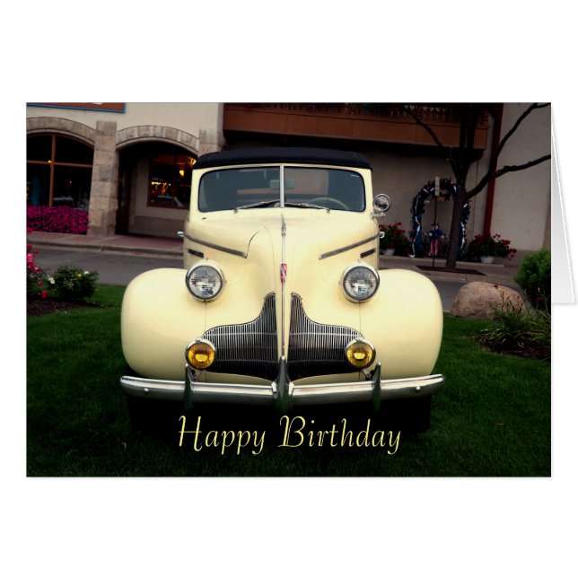 Voiture Vintage 092 Carte Anniversaire (Devant horizontal)