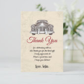 voiture vintage, anniversaire, baby shower, carte (Debout devant)