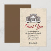 voiture vintage, anniversaire, baby shower, carte (Devant / Derrière)