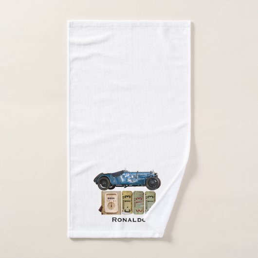 Voiture Vintage Bleue (Serviette à main)