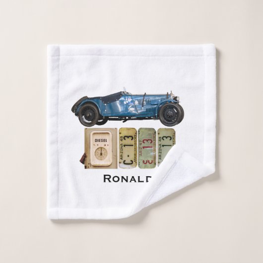 Voiture Vintage Bleue (Gant de toilette)