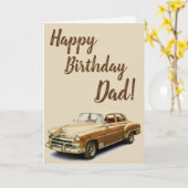 Voiture Vintage Bonne Carte d'Anniversaire pour le (Fleur jaune)