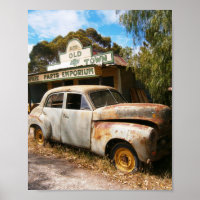 Voiture Vintage Et Garage, Poster