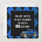 Voiture Vintage Invitation d'anniversaire (Devant)