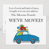 Voiture Vintage Nouvelle carte d'adresse (Devant / Derrière)