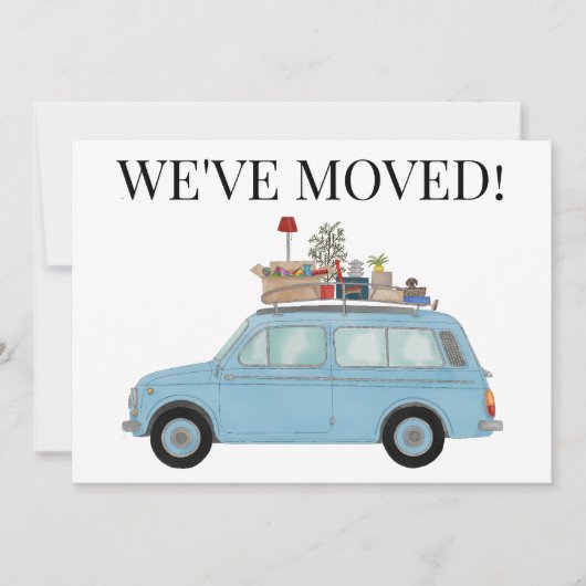 Voiture Vintage Nouvelle carte d'adresse (Devant)