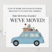 Voiture Vintage Nouvelle carte d'adresse (Devant / Derrière)