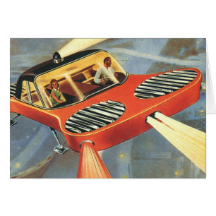 Voiture volante futuriste de science-fiction vinta