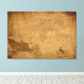 Voitures anciennes, Carte Vintage Elégante toile I (Insitu (Plancher de Bois))