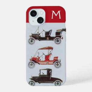 VOITURES ANCIENNES  GRIS MONOGRAMME ROUGE