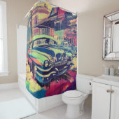 Voitures classiques Abstraites Rideau de douche de (En situation)
