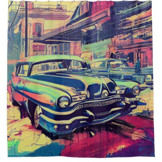 Voitures classiques Abstraites Rideau de douche de (Devant)