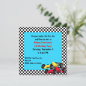 Voitures de course Boy's Birthday Party Invitation (Debout devant)