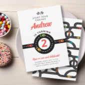 Voitures de course Boys Invitation 2e anniversaire