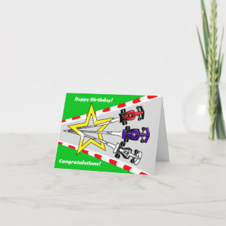 Voitures de course Carte d'anniversaire