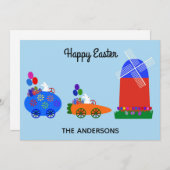 Voitures de course de Bunny de Pâques #1 Carte de (Devant / Derrière)