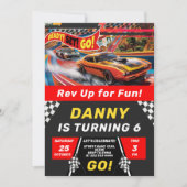 Voitures de course Invitation Anniversaire (Devant)
