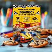 Voitures de course Invitation Anniversaire