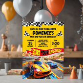 Voitures de course Invitation Anniversaire