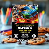 Voitures de course Invitation Anniversaire