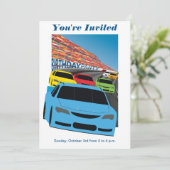 Voitures de course Invitation de fête d'anniversai (Debout devant)