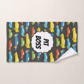 Voitures de course multicolores sur Noir Personnal (Serviette à main)