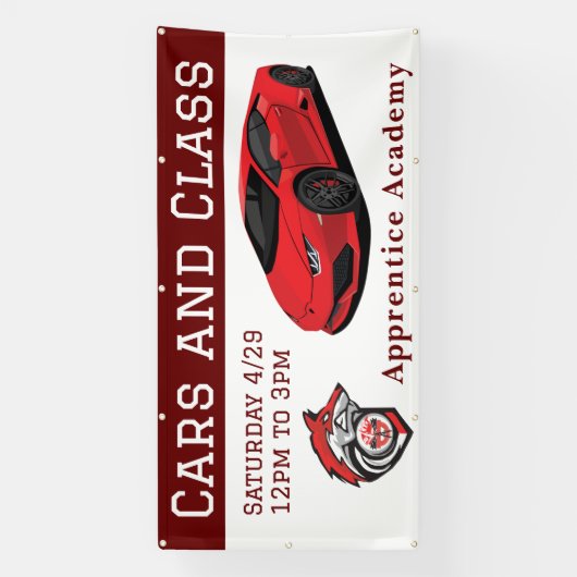 Voitures et bannière de classe (Verticale)