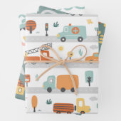 Voitures et bateaux Wrapper Papier pour enfants (En situation)