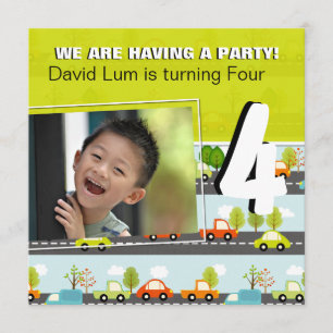 VOITURES ET CAMIONS Invitation à la fête d'annive