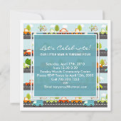 VOITURES ET CAMIONS | Invitation de fête d'anniver (Dos)