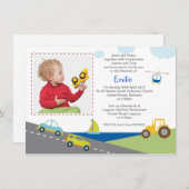 Voitures et camions Invitations au baptême (Devant / Derrière)