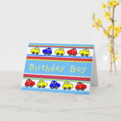 Voitures et étoiles Carte d'anniversaire pour garç (Fleur jaune)