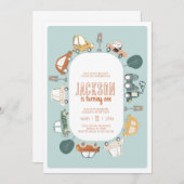 Voitures Invitation de fête d'anniversaire (Devant / Derrière)