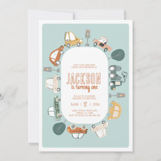 Voitures Invitation de fête d'anniversaire