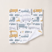 Voitures mignonnes dans le Motif de la circulation (Gant de toilette)
