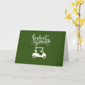 Voiturette de golf avec carte de vœux de Noël      (Fleur jaune)