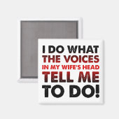 Voix Dans La Tête De Ma Femme Drôle Aimant Frigo (Recto/Verso)