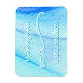 "Voix" Throat Bleu Chakra Mots Inspirants Magnet (Vertical)