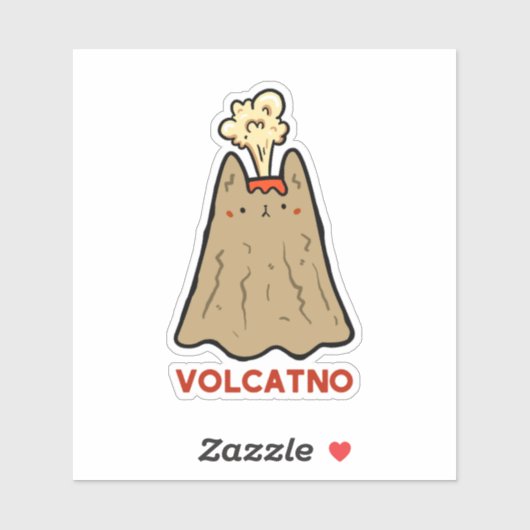 Vol-cat-no Schattigee Cat Pun Vinyl Sticker (Vel)